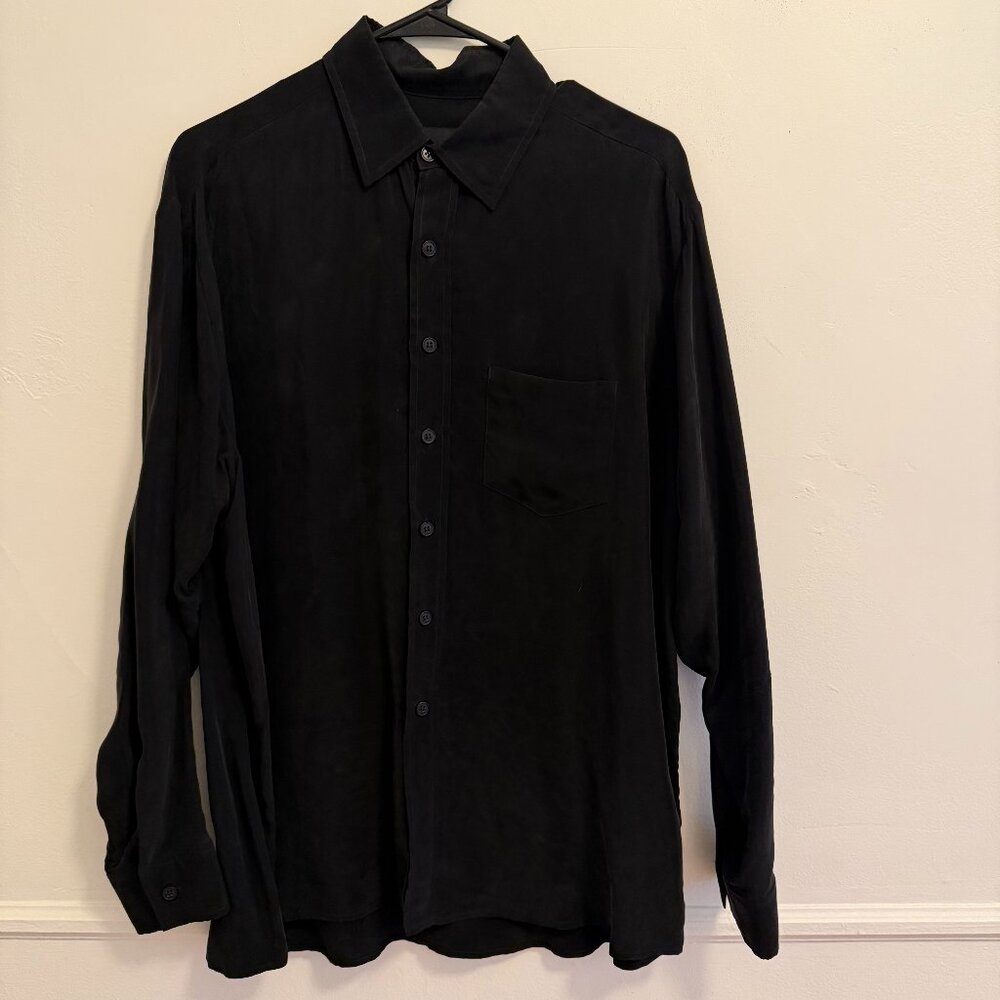 Assembly New York - Black Cupro Loose Button Up, Size M